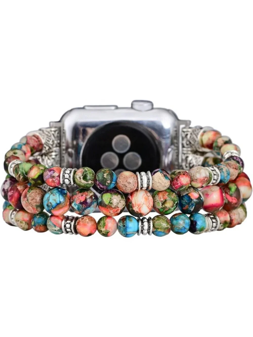 Boho Handmade Stretch Watch Band - Natural Jasper Stone for Apple Watch